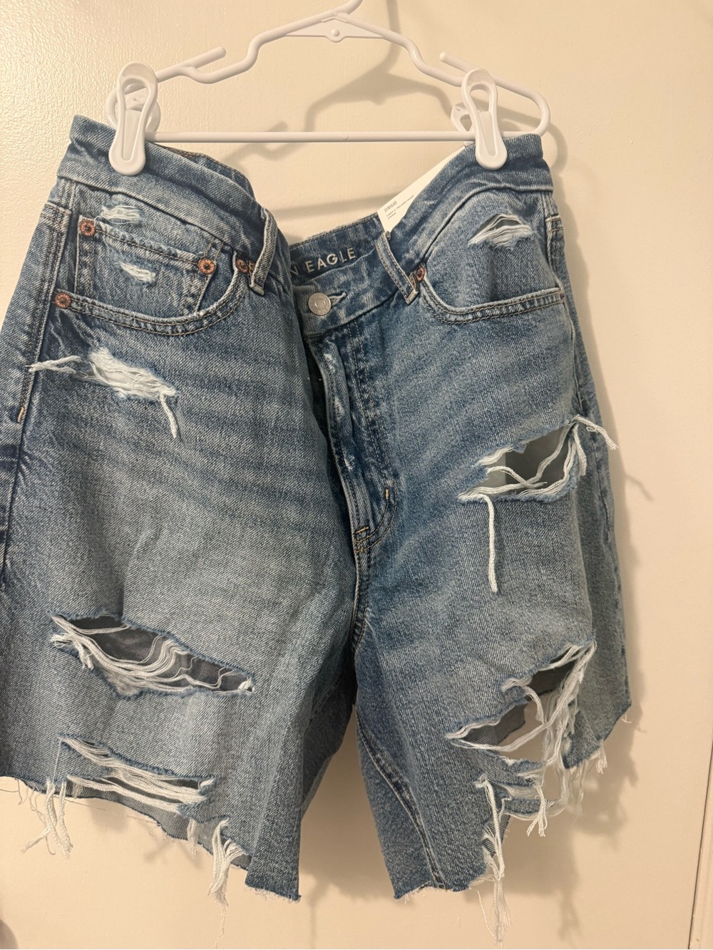 American Eagle Outfitters Distressed Blue Denim Cutoff Shorts